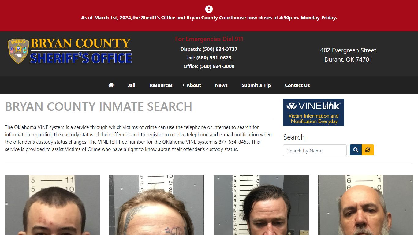 Inmate Search - Bryan County Sheriff's Office