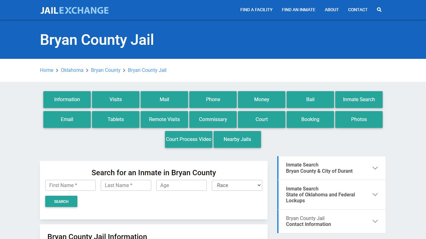 Bryan County Jail Roster Lookup, OK, Inmate Search